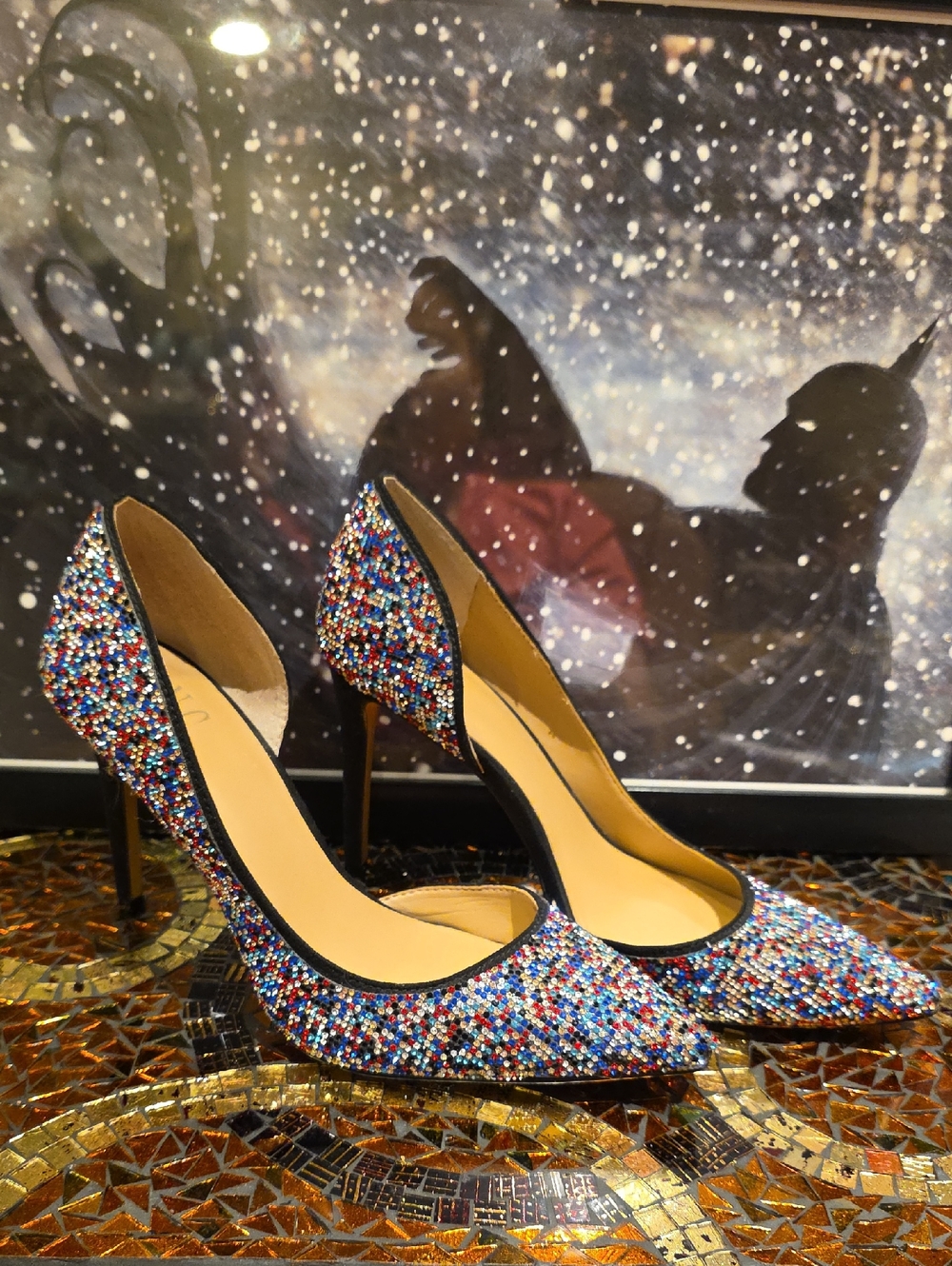INC International Concepts Multicolor Sequin D’Orsay Pointed-Toe Heels